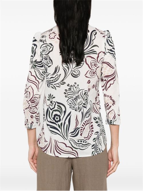 Camicia donna Emme Marella in mussola stampata bianco e fiori EMME Marella | GIURATO001